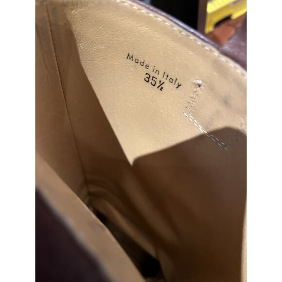 Vintage Brown Leather Harness Riding Boots Sz Women's 35.5 Made In Italy - Picture 13 of 14